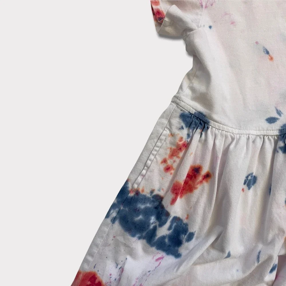 Girl's Tie Dye Dress Short Sleeve Size 4-5 with Pockets
